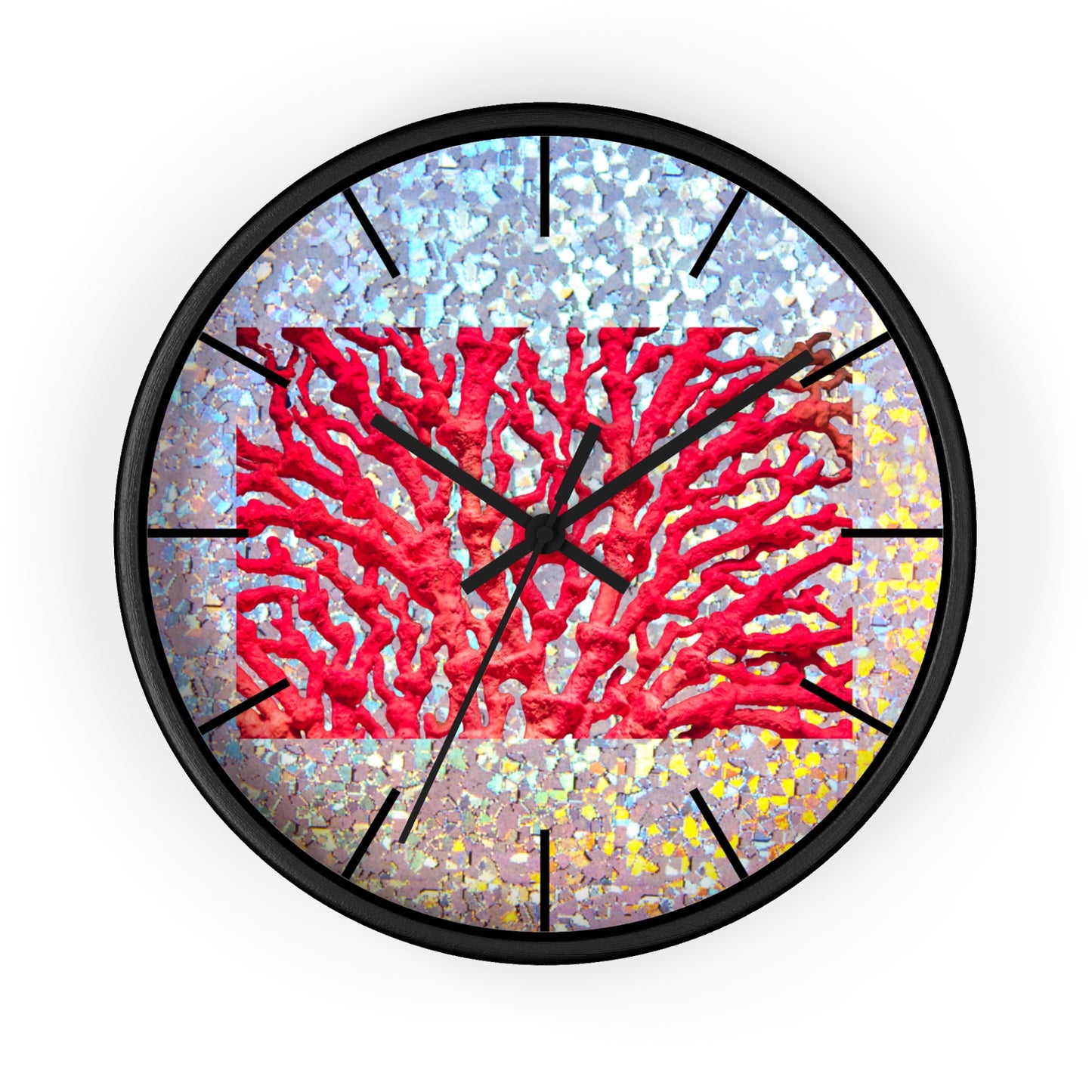 Wall Clock, Disco Red Coral, Hands/Base Variants