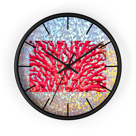 Wall Clock, Disco Red Coral, Hands/Base Variants