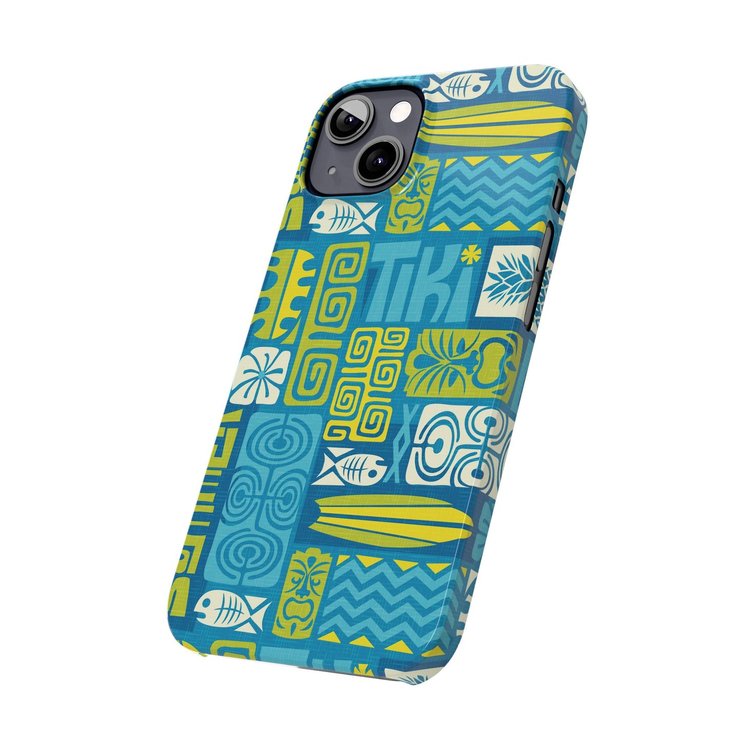 Slim Phone Cases - Tiki Poster Blue