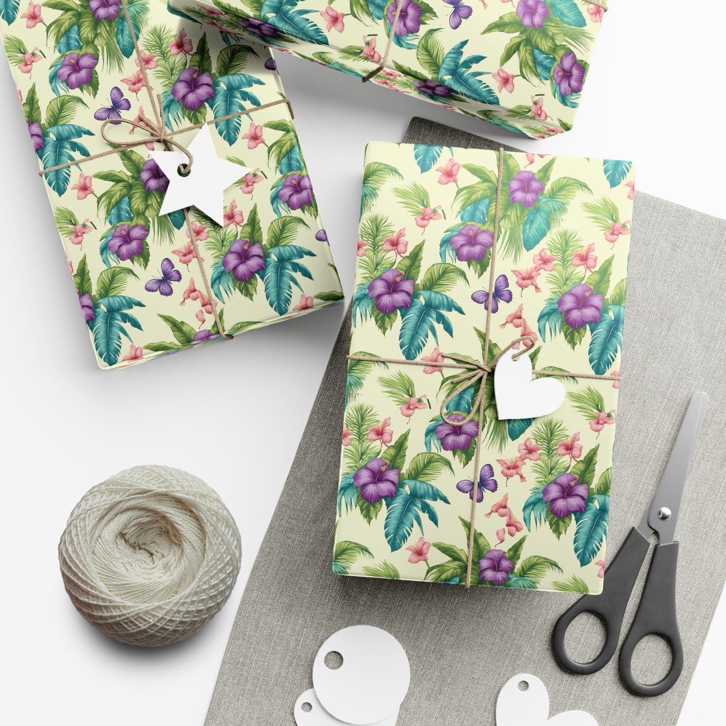 Wrapping Paper - Tropical Gift Wrap for All Occasions / 3 Sizes, 2 Finishes / Mary's Garden Toile