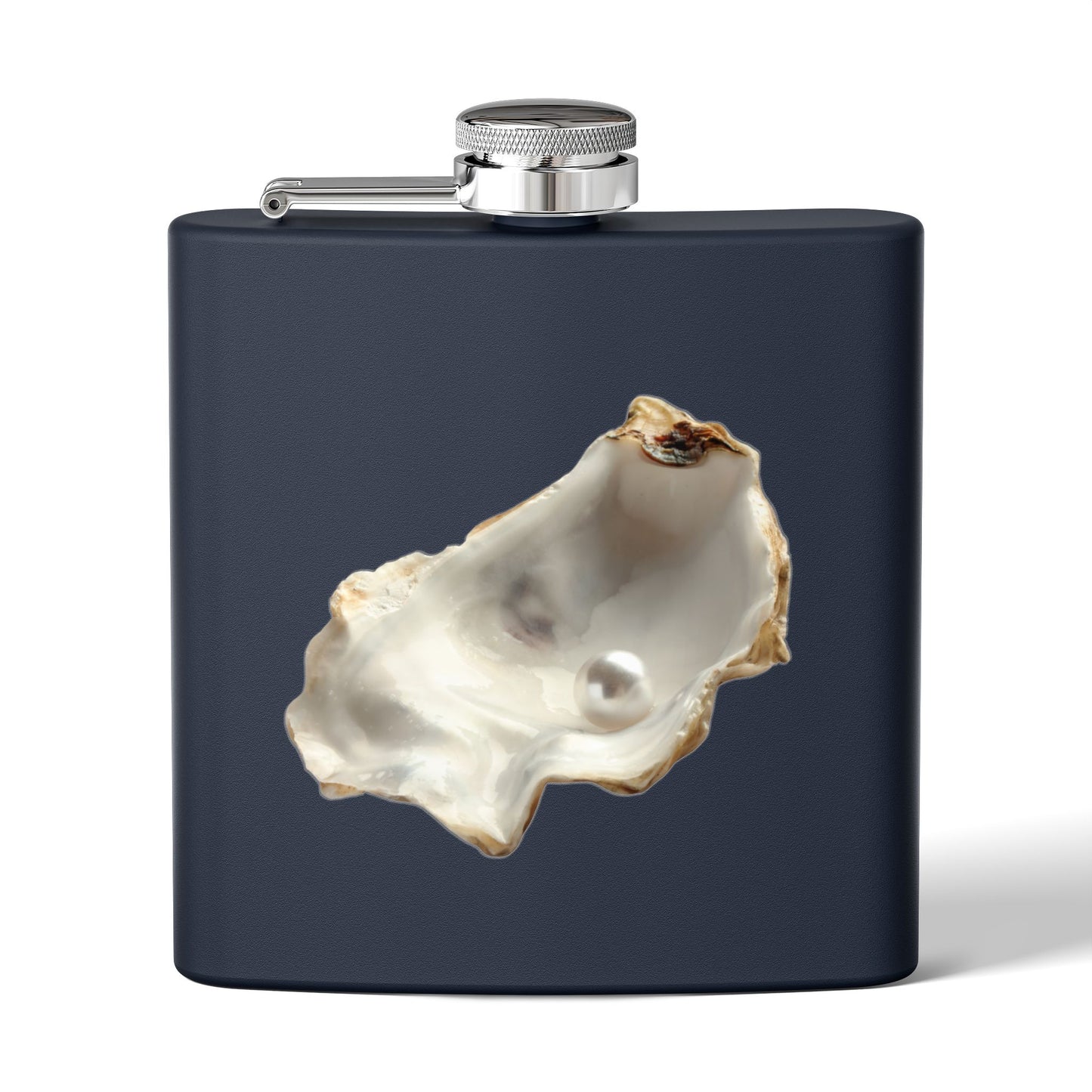 Tropical Stainless Steel 6 oz. Flask, Many Colors  – White Pearl & Shell