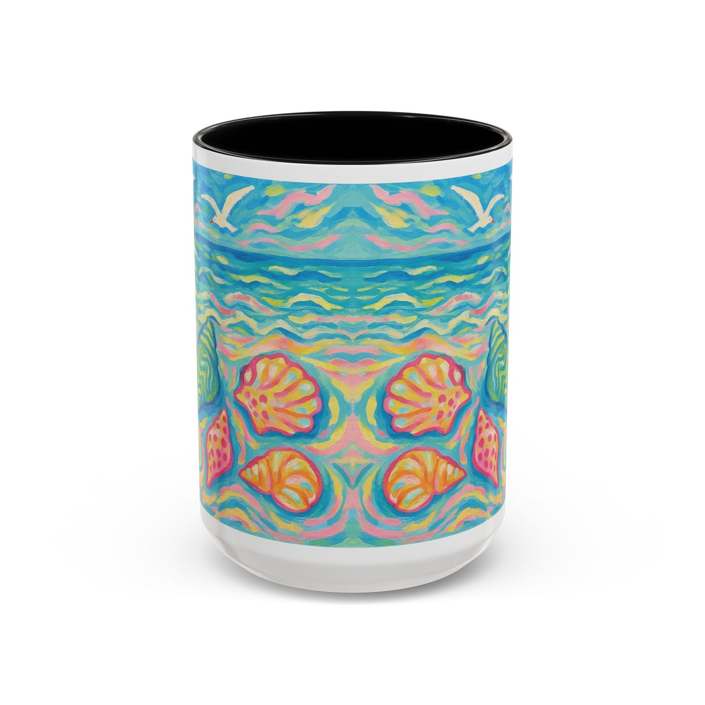Accent Coffee Mug (11, 15oz), 8 Colors - Glow Seashells