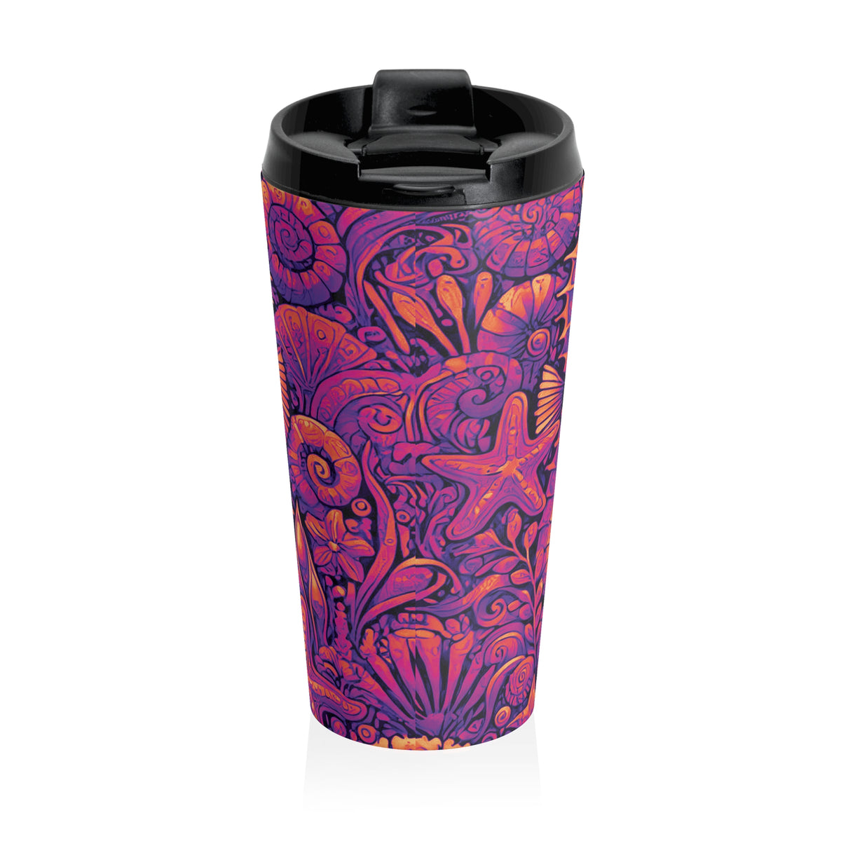 15 oz. Stainless Steel Travel Mug / Seahorse Trio, Heatwave