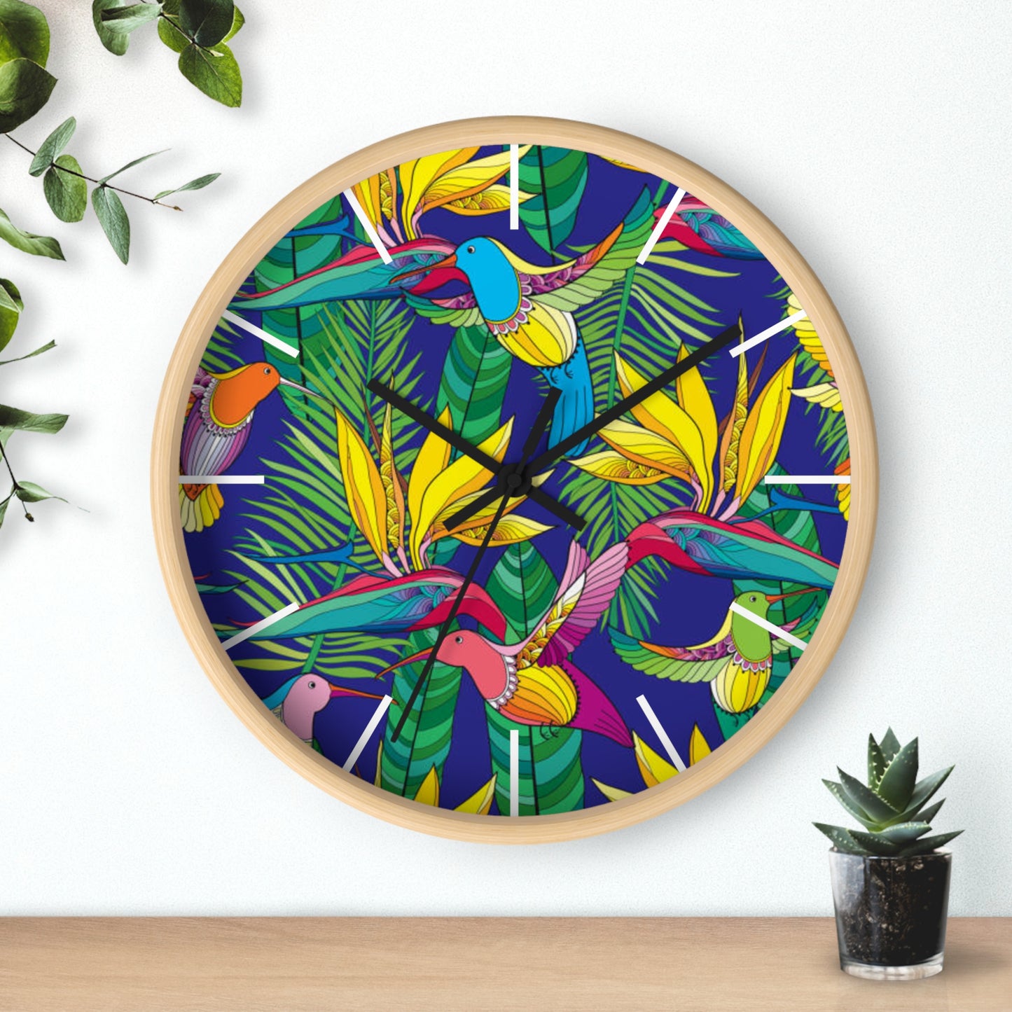 Wall Clock, Bird of Paradise Toile