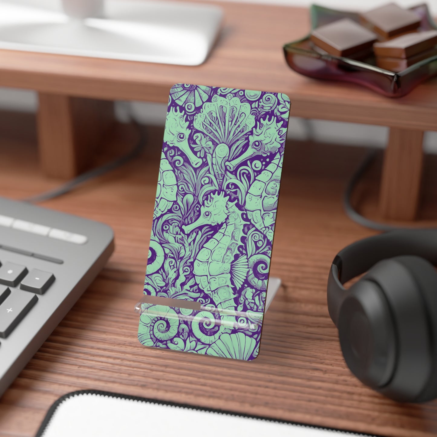 Stylish Smartphone Display Stand - Seahorse Trio/Minty