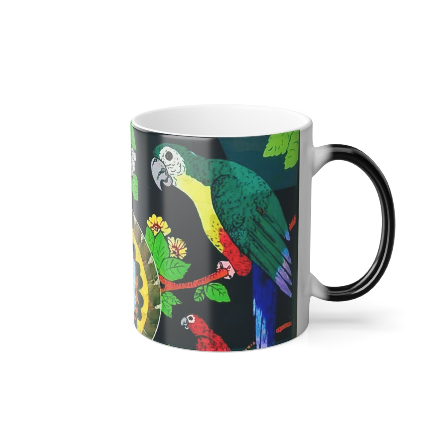Color Morphing Mug, 11oz, Parrots & Butterfly/Real Wings