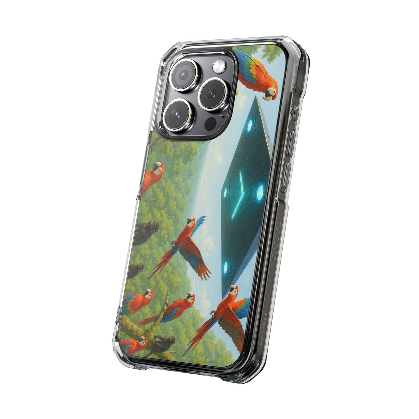UFO and Macaws Magnetic Clear Phone Case, Many Models