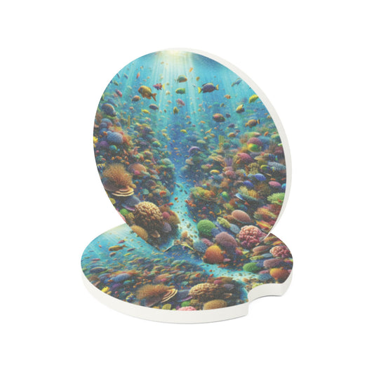 Soapstone Car Coaster - Coral Reef Fish