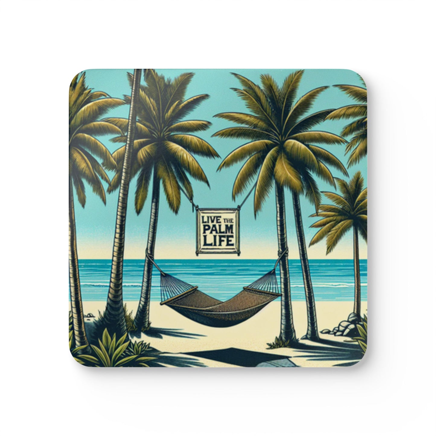 Coaster Set - Hammock on the Beach