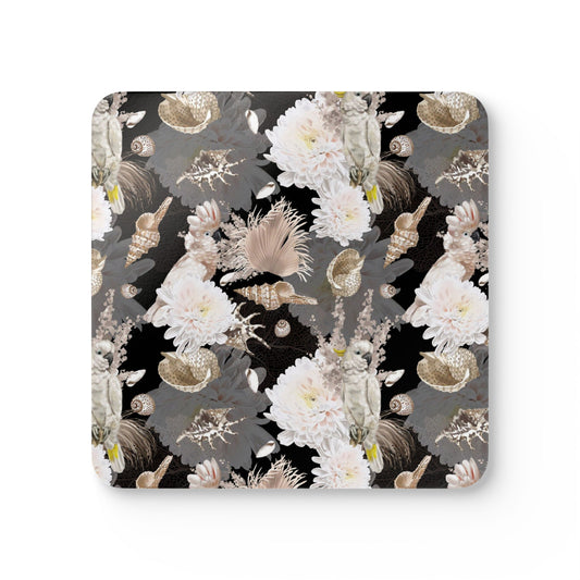 Coaster Set - Parrots, Flowers and Seashells