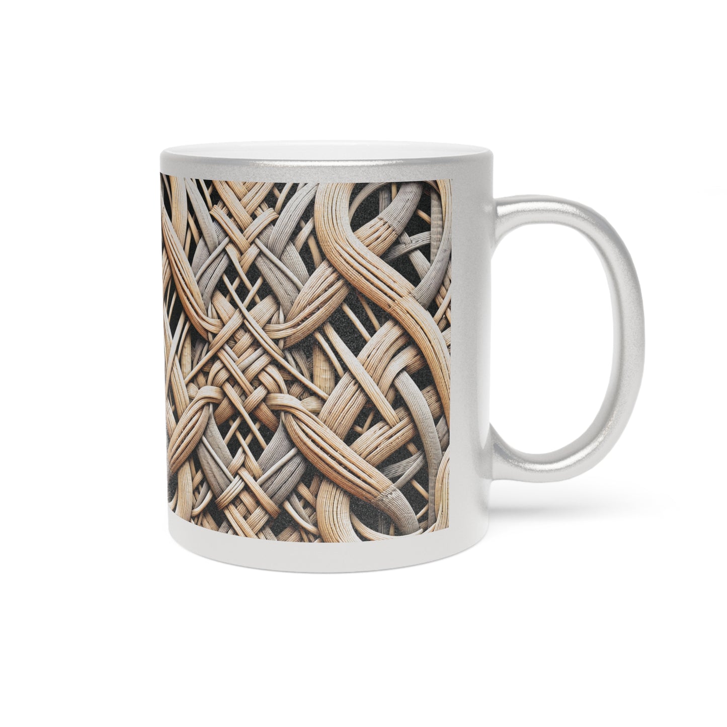 Tropical Metallic Mug, Gold or Silver - Beach Wicker