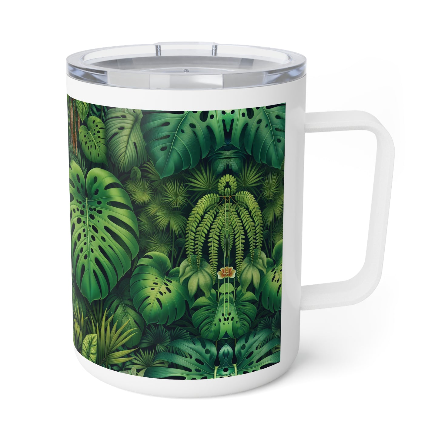 Tropical Insulated Coffee Mug, 10oz / Rainforest Greens