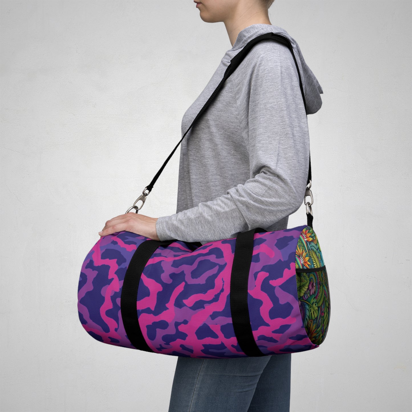 Tropical Duffel Bag - Perfect for Travel and Gym / Coral Threads, Heatwave