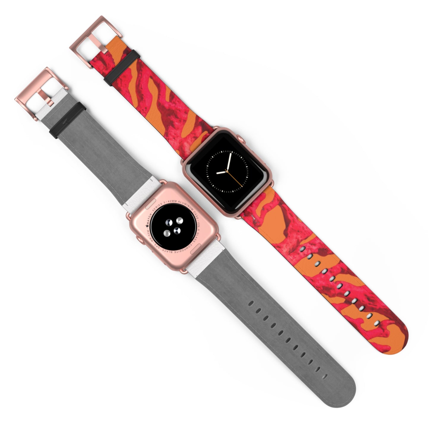 Apple Watch Band - Red Coral, crusta orange background