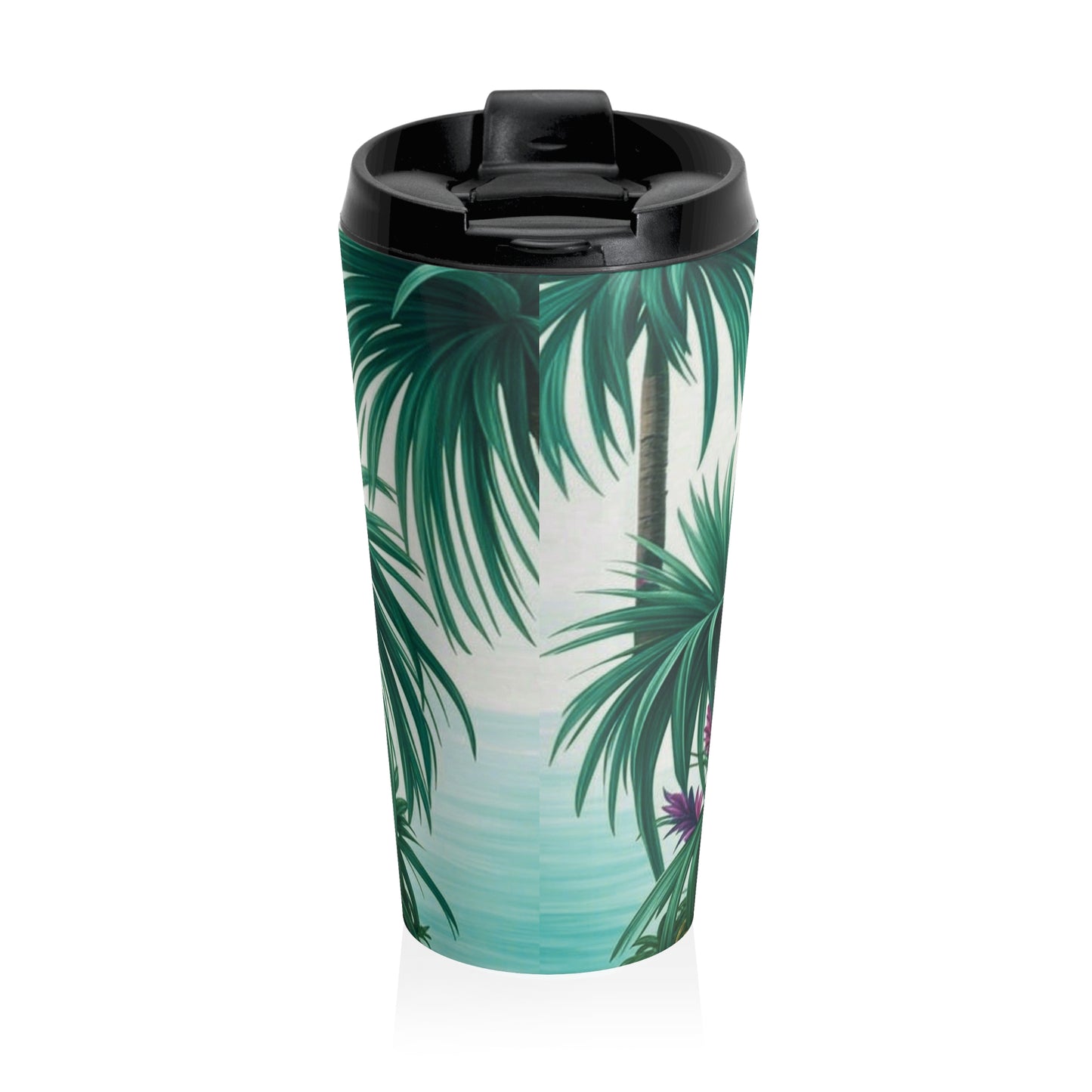 15 oz. Stainless Steel Travel Mug / Tiny Palm Island