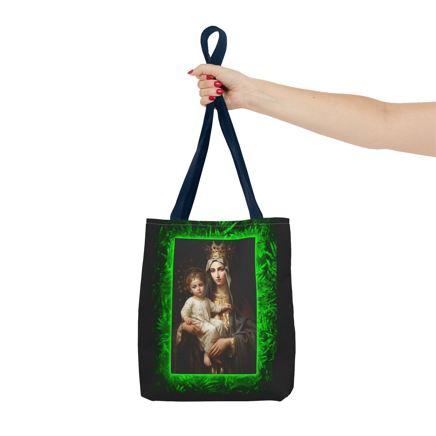 Religious Our Lady of Mt. Carmel Tropical Glow Tote Bag - 3 Sizes