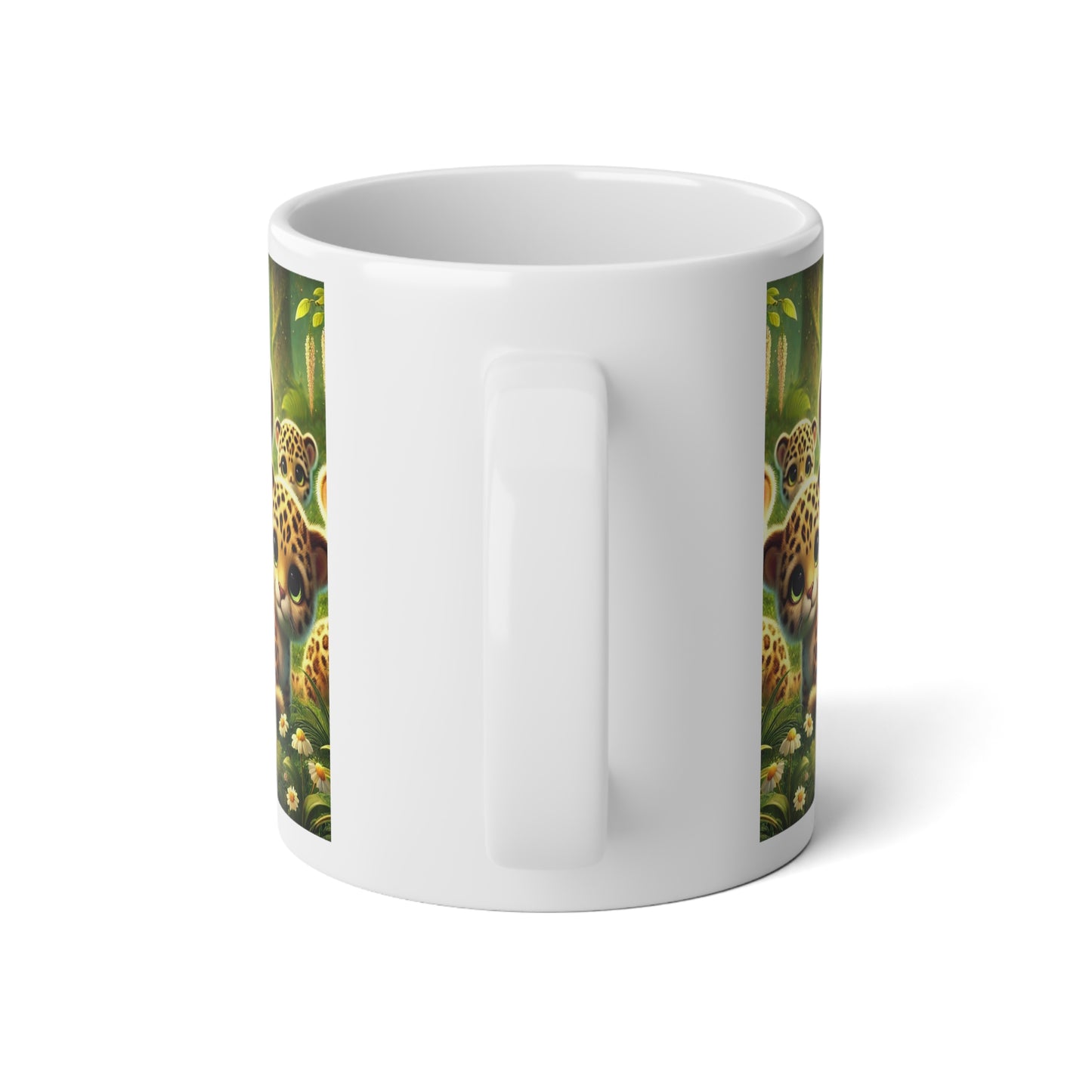 Jumbo Mug, 20oz, Rainforest Baby Jaguars | Tropical Coffee Cup