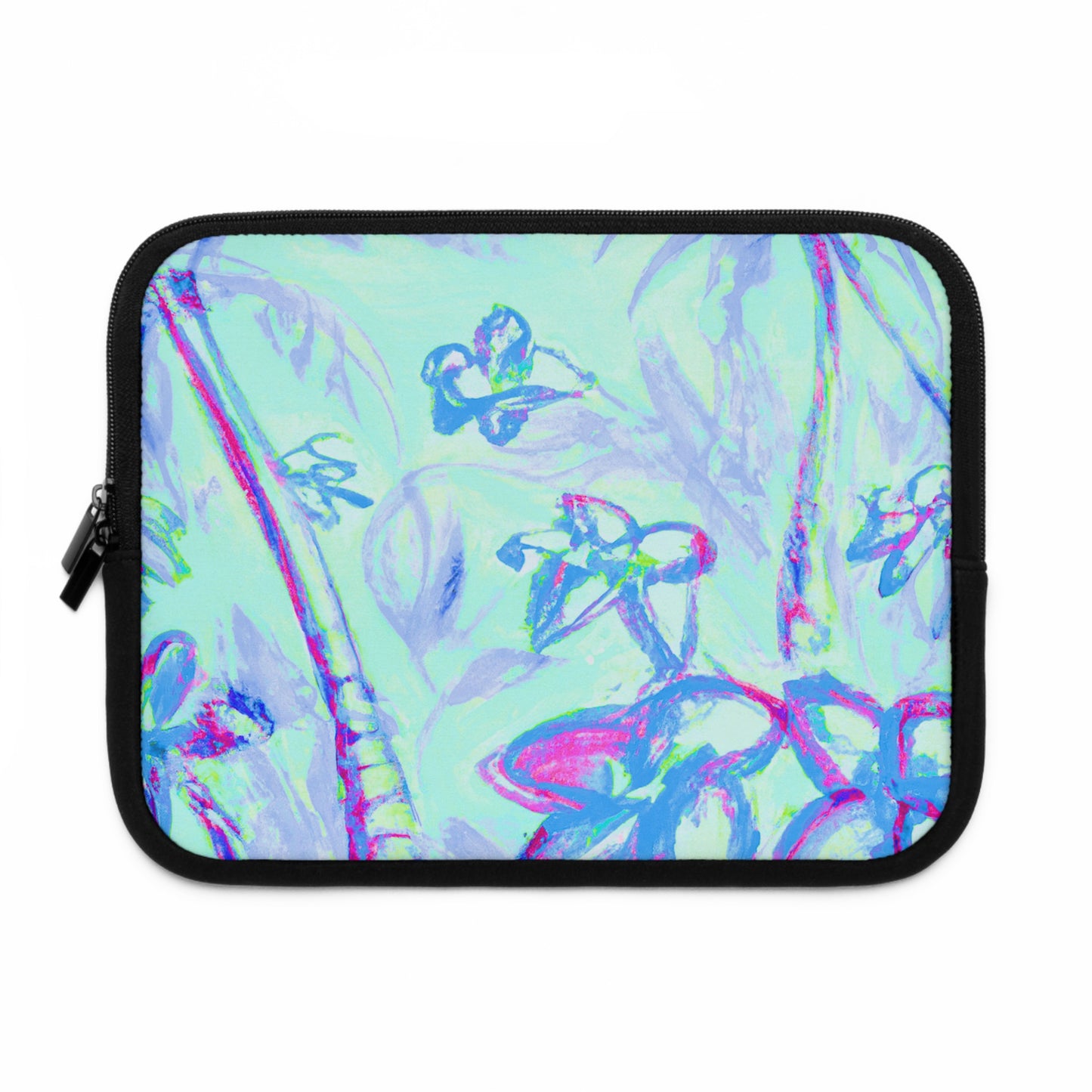 Tropical Laptop Sleeve, 5 Sizes - Perfect for Beach Lovers & Students / Tropical Doodles, Blue