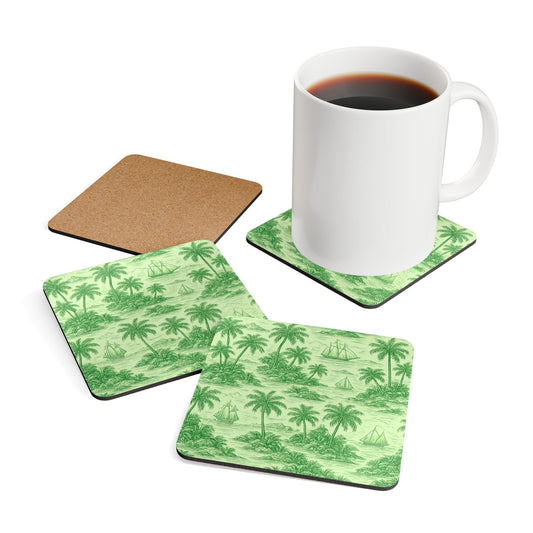 Coaster Set - Faraway Toile/Green