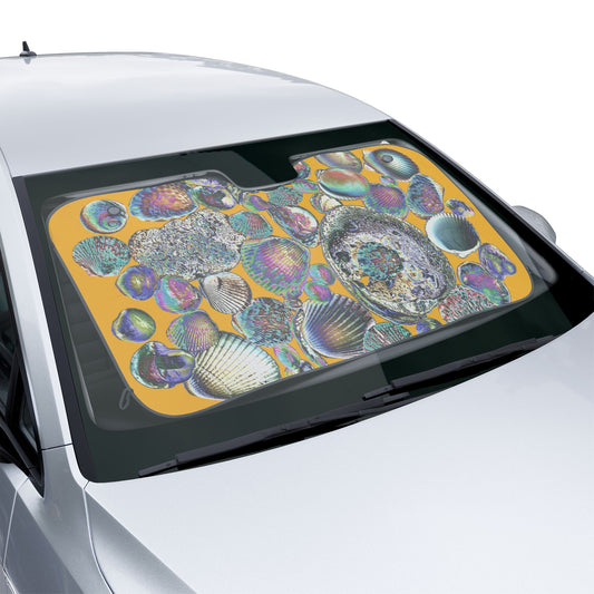 Coastal Car Sun Shades / Heatwave Seashell Collection, Yellow