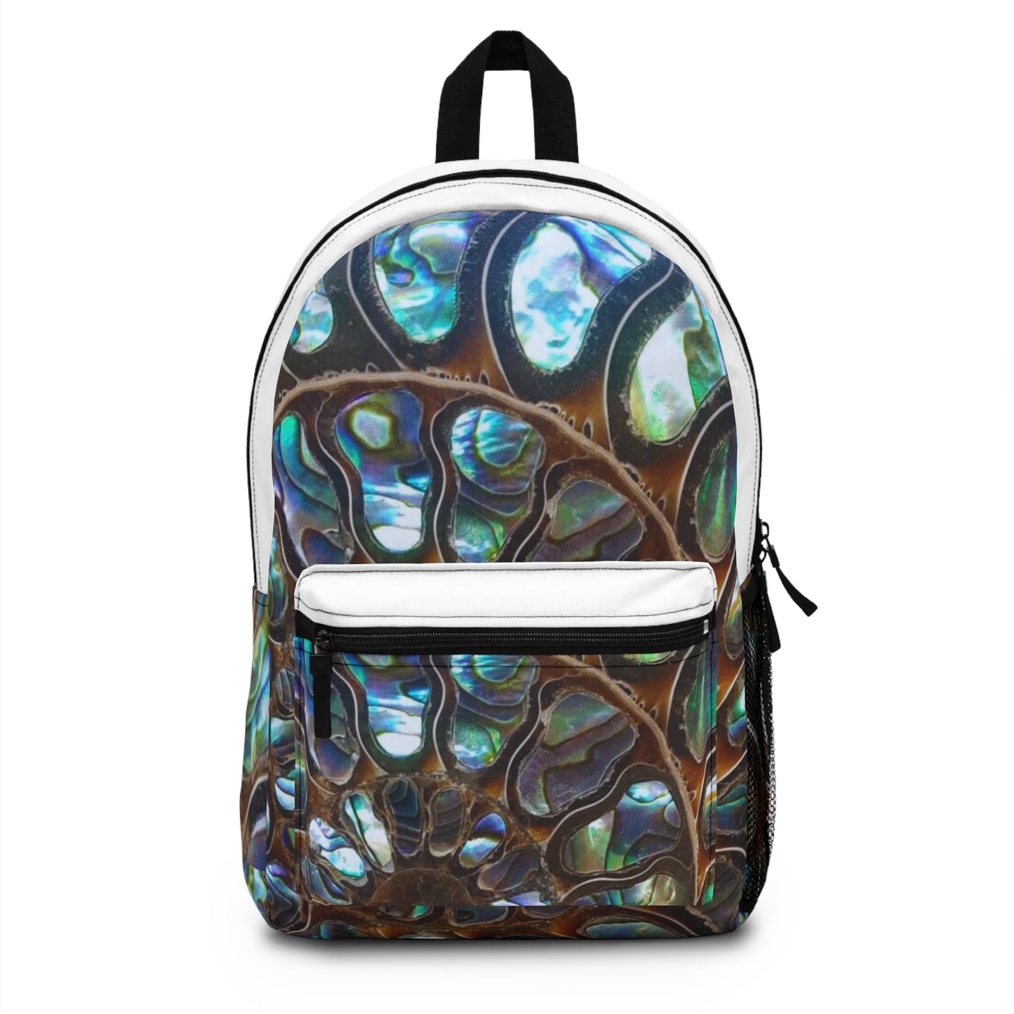 Tropical Backpack  / Ammonite and Abalone, White