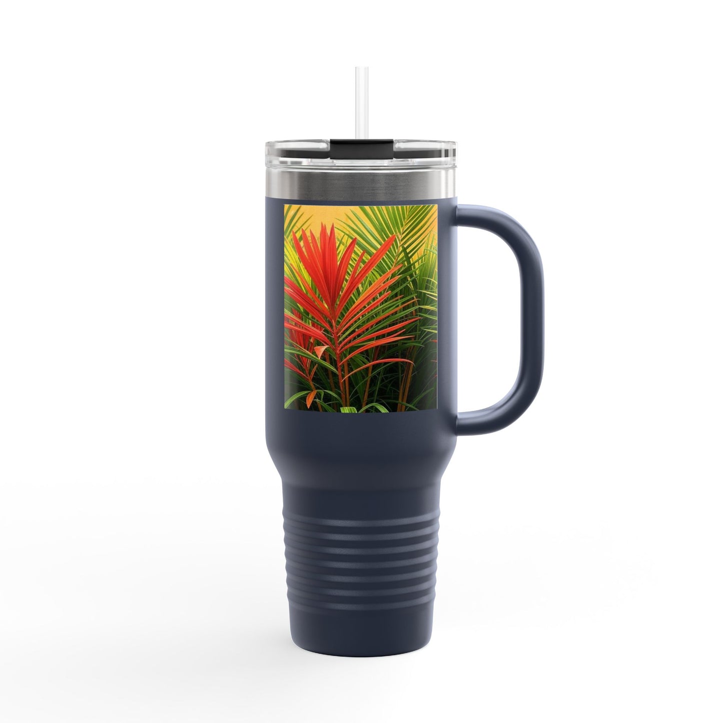 Red Flame Palms Insulated Travel Mug - 40oz - Perfect for Outdoor Adventures