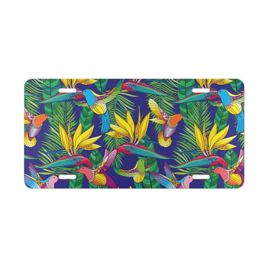 Tropical Paradise Vanity Plate - Colorful Floral Design for Cars, Trucks, and Decor