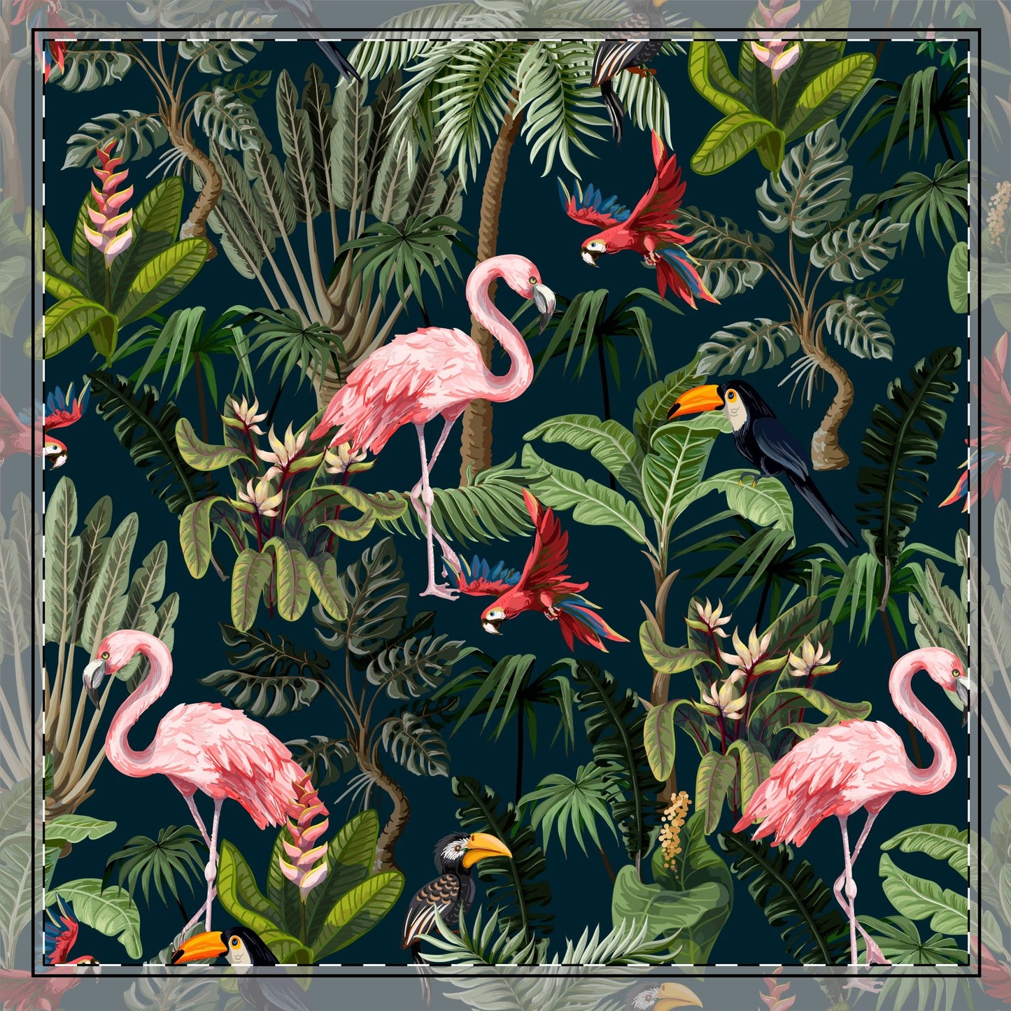 Midnight Rainforest Party Cotton Twill Napkin / 1 Piece, 2 Sizes