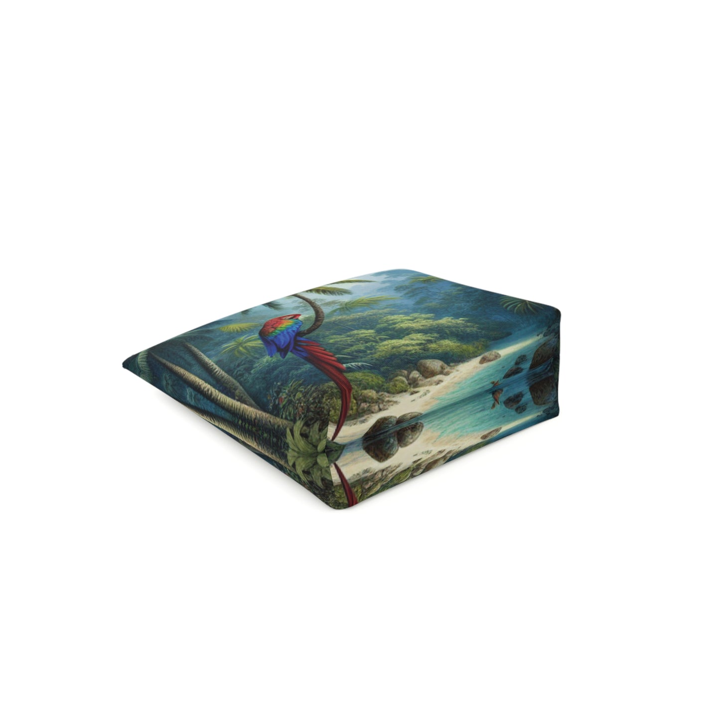 Tropical Cotton Cosmetic Bag, Makeup Pouch, 5 Sizes / Sleeping Beauty Parrot