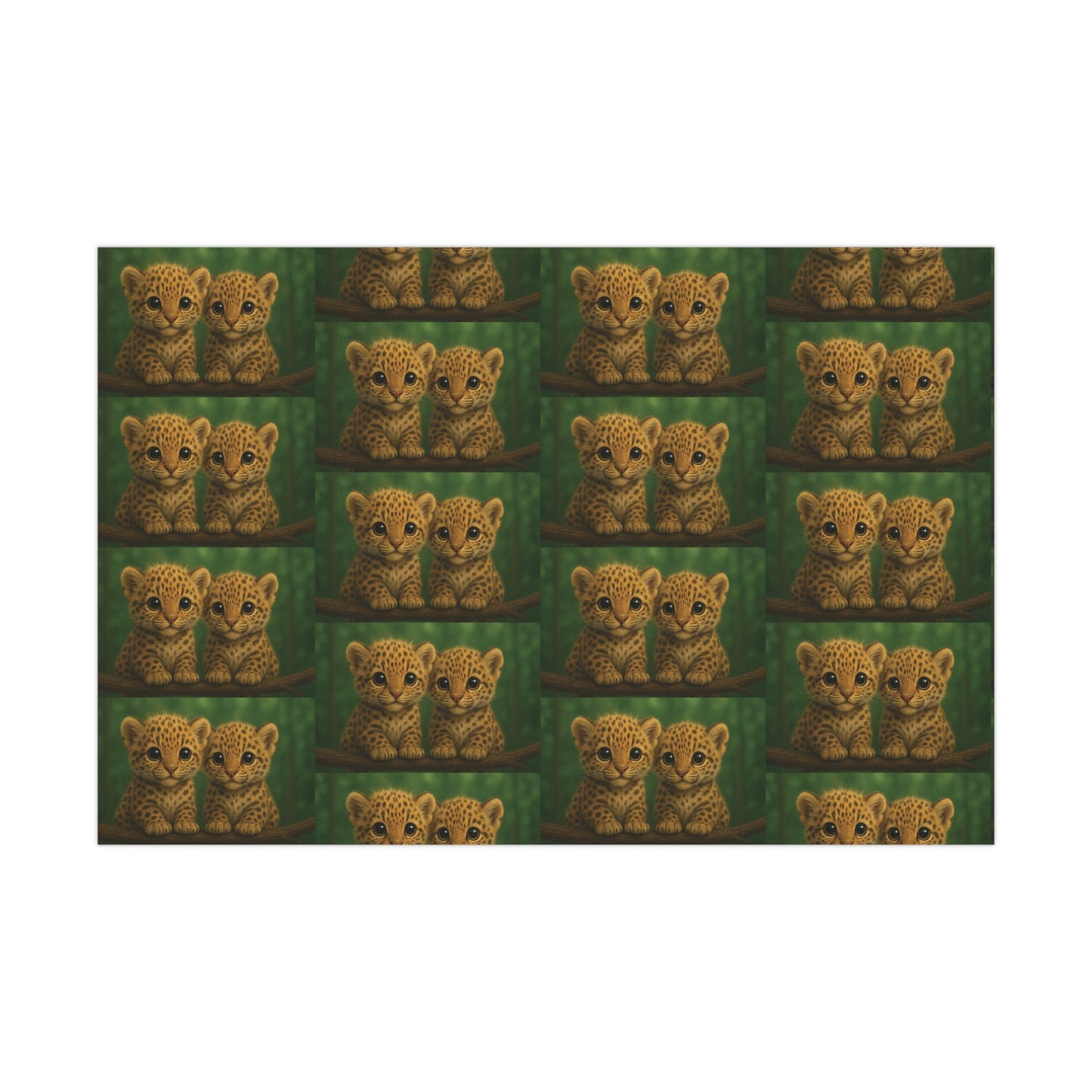 Wrapping Paper - Tropical Gift Wrap for All Occasions / 3 Sizes, 2 Finishes / Baby Jaguars