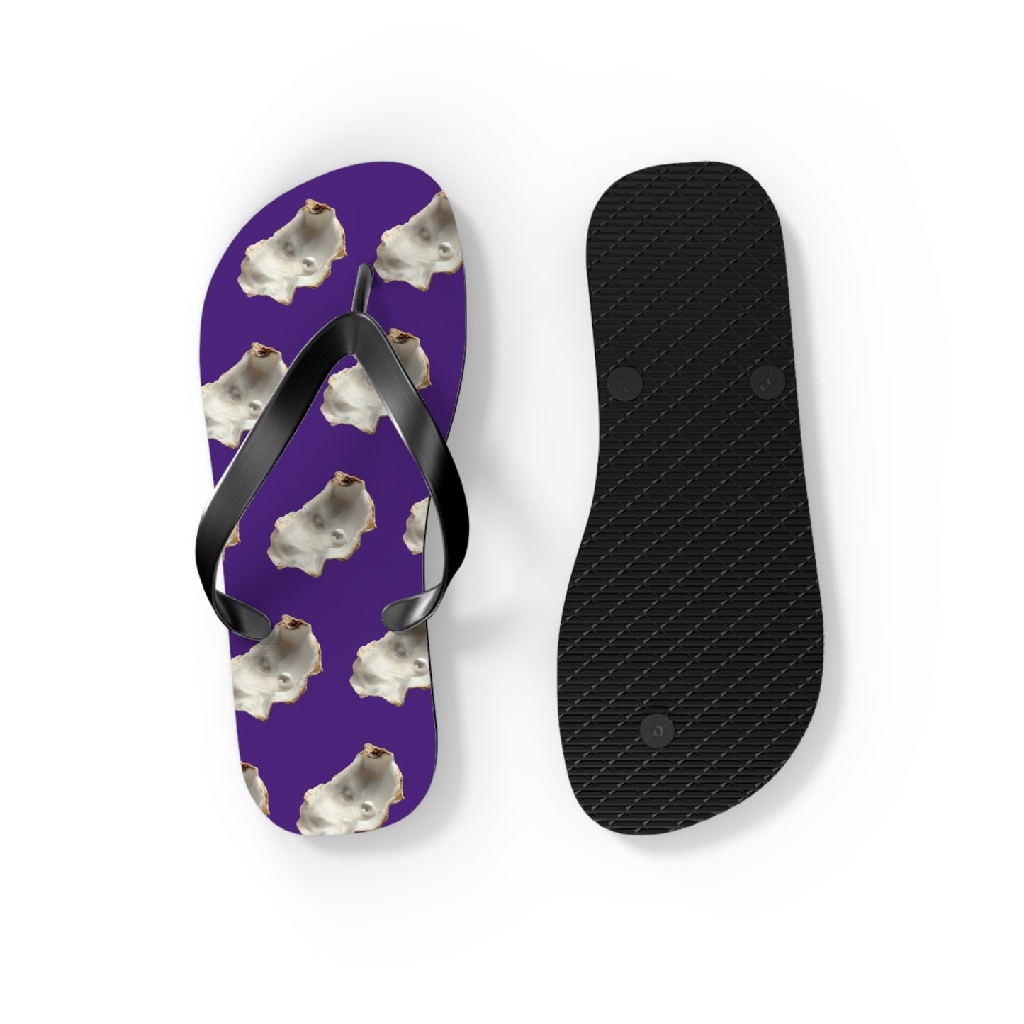 Flip Flops - White Pearl Oyster, purple