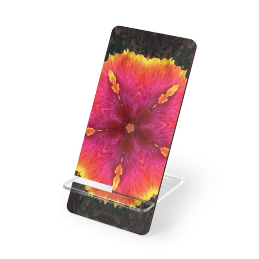 Mobile Display Stand for Smartphones, Hibiscus Kaleidoscope #1