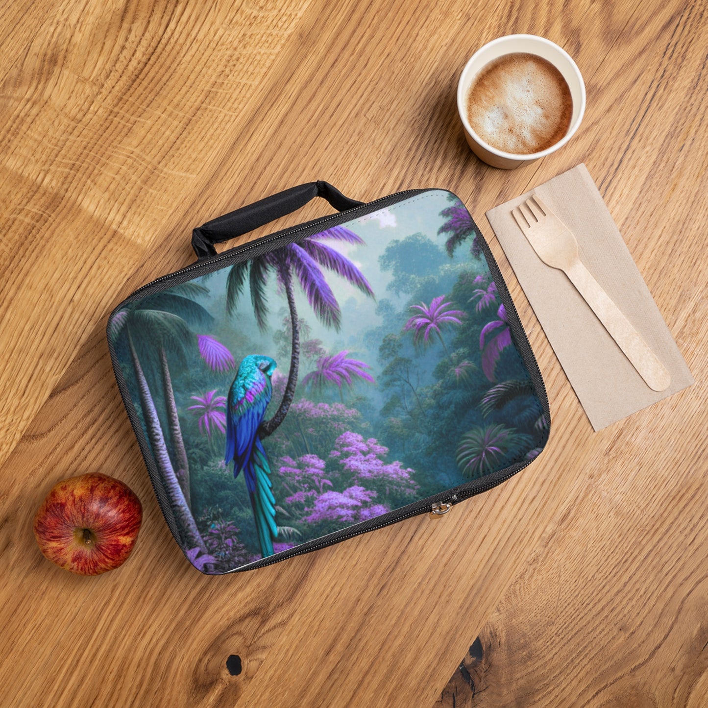 Sleeping Parrot Beauty/Fantasy Lunch Bag - Eco-Friendly Insulated Tote, Adult and Child Lunchbox / Perfect for Picnics, Beach Outings