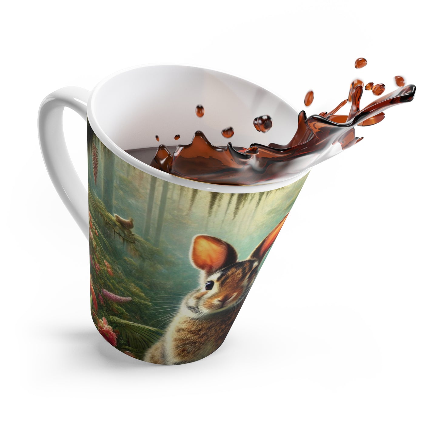 Latte White Mug - Perfect for Coffee Enthusiasts / Tropical Sumatran Rabbits