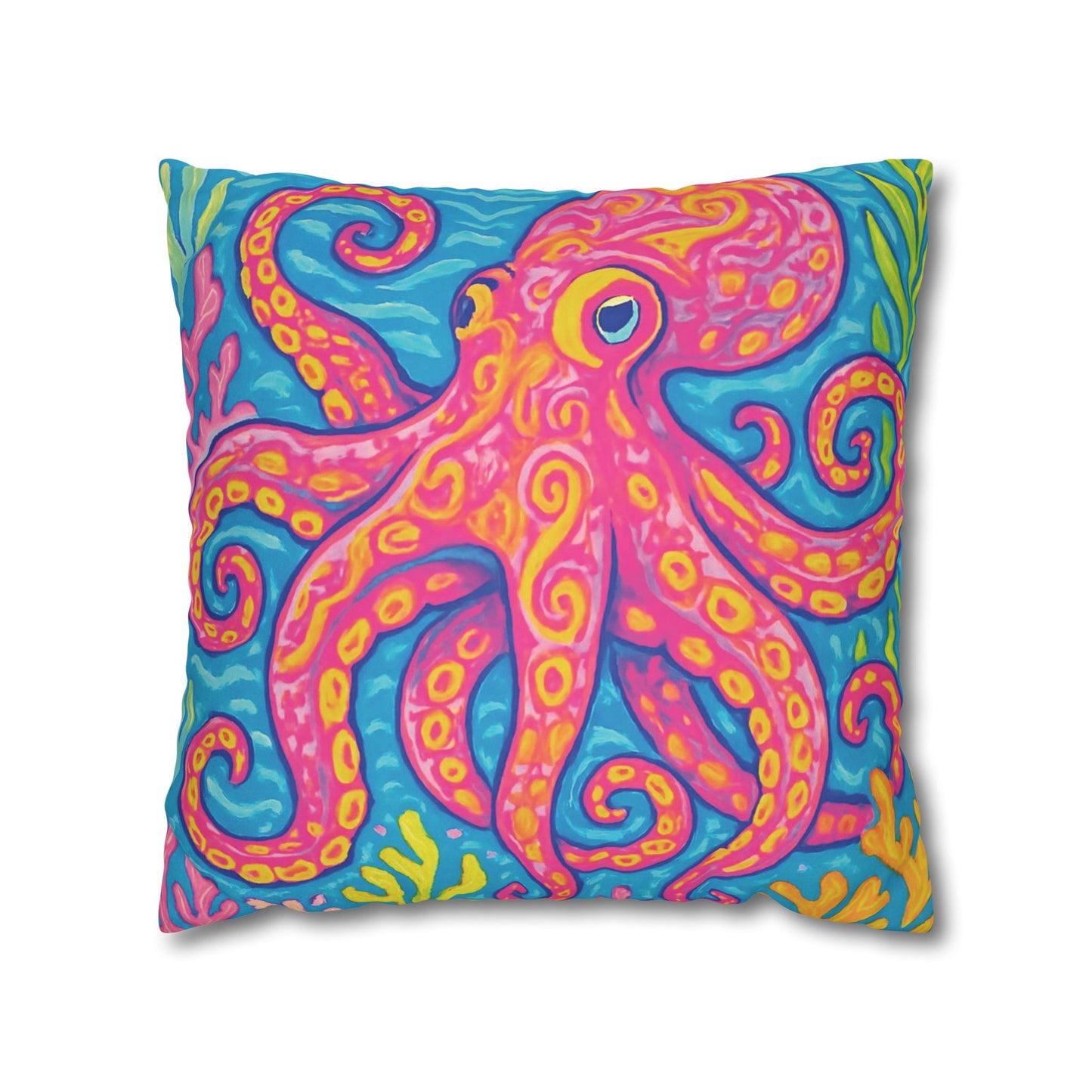 Faux Suede Square Pillowcase - Kraken Joe
