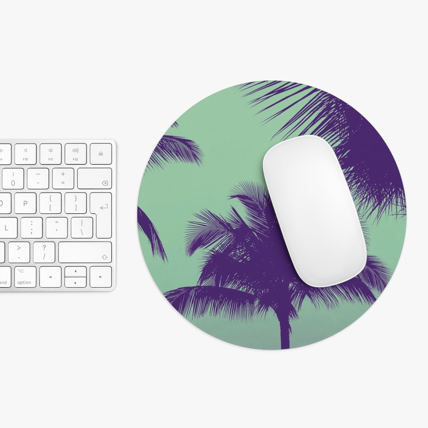 Coastal Mouse Pad, 2 Shapes - Beach Vibes for Home Office & Gamer / Palm Glow, Minty