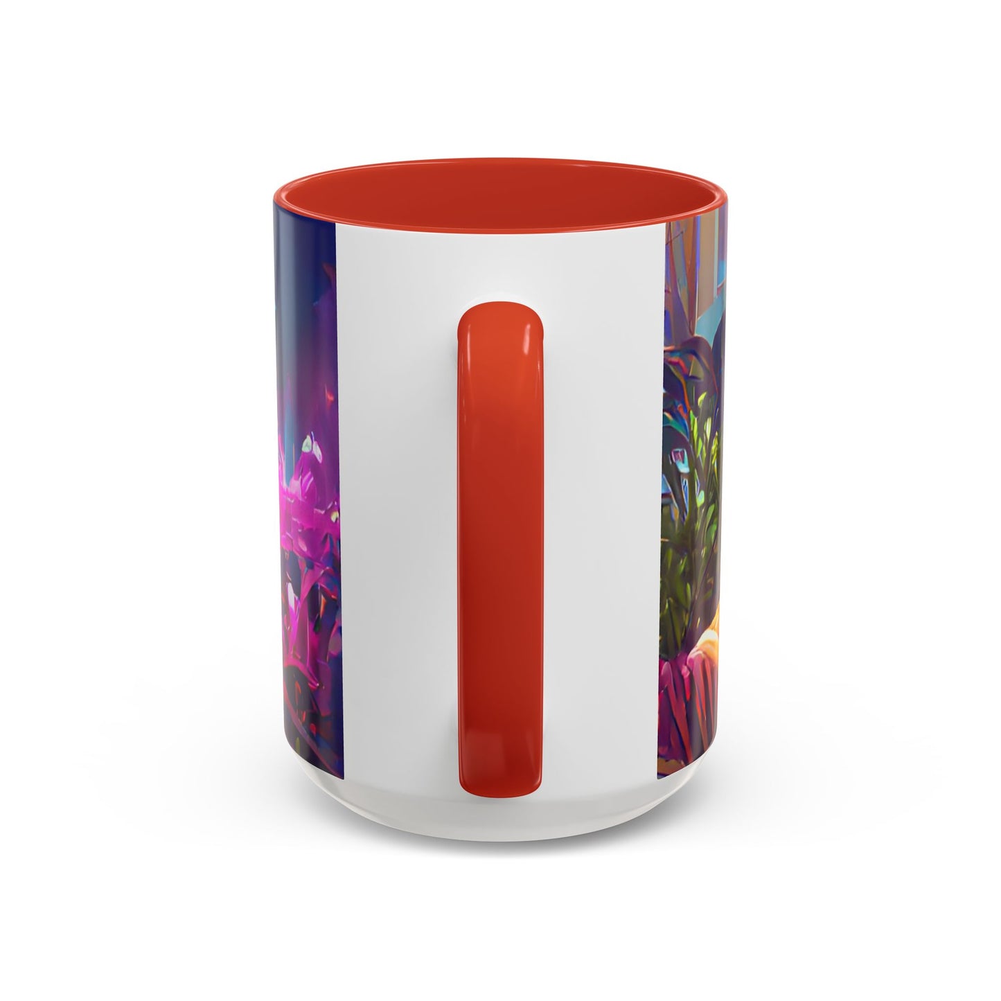 Accent Coffee Mug (11, 15oz) - Midnight Kiss in Tropical Garden