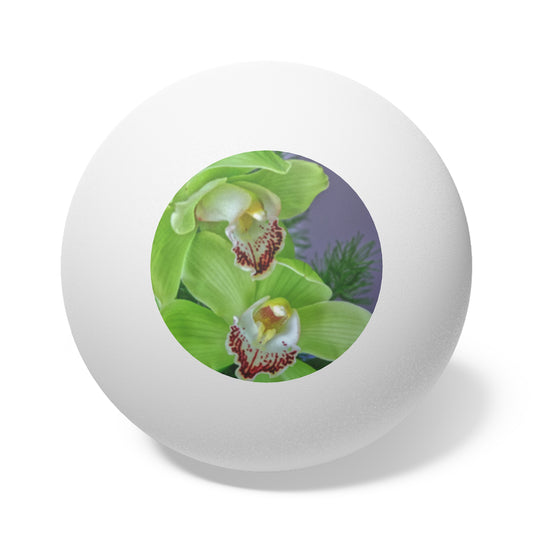 Tropical Paradise Ping Pong Balls - 6 Pack with Real Green Orchids