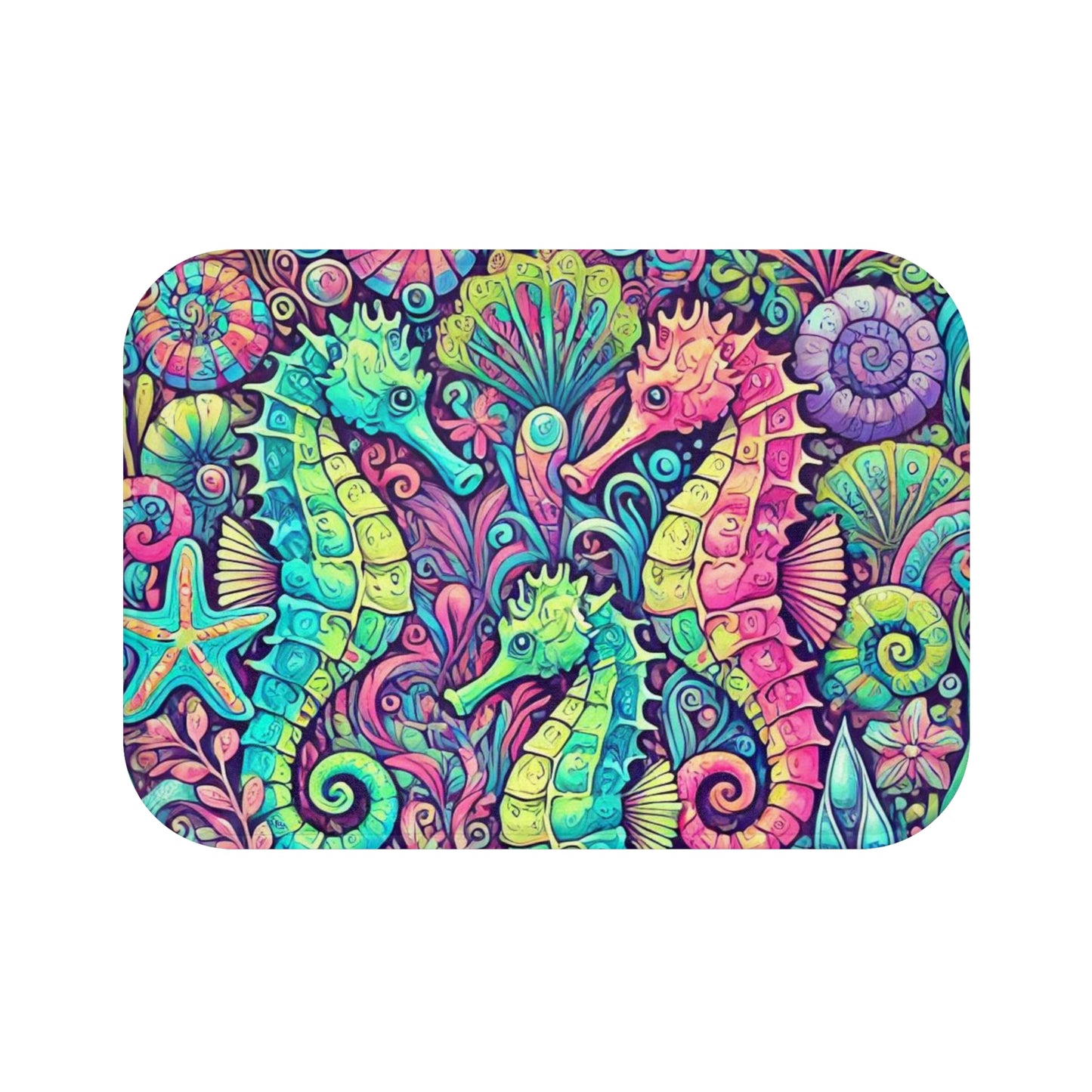 Seahorse Trio Bath Mat, 2 Sizes - Tropical Vibes for Home Decor