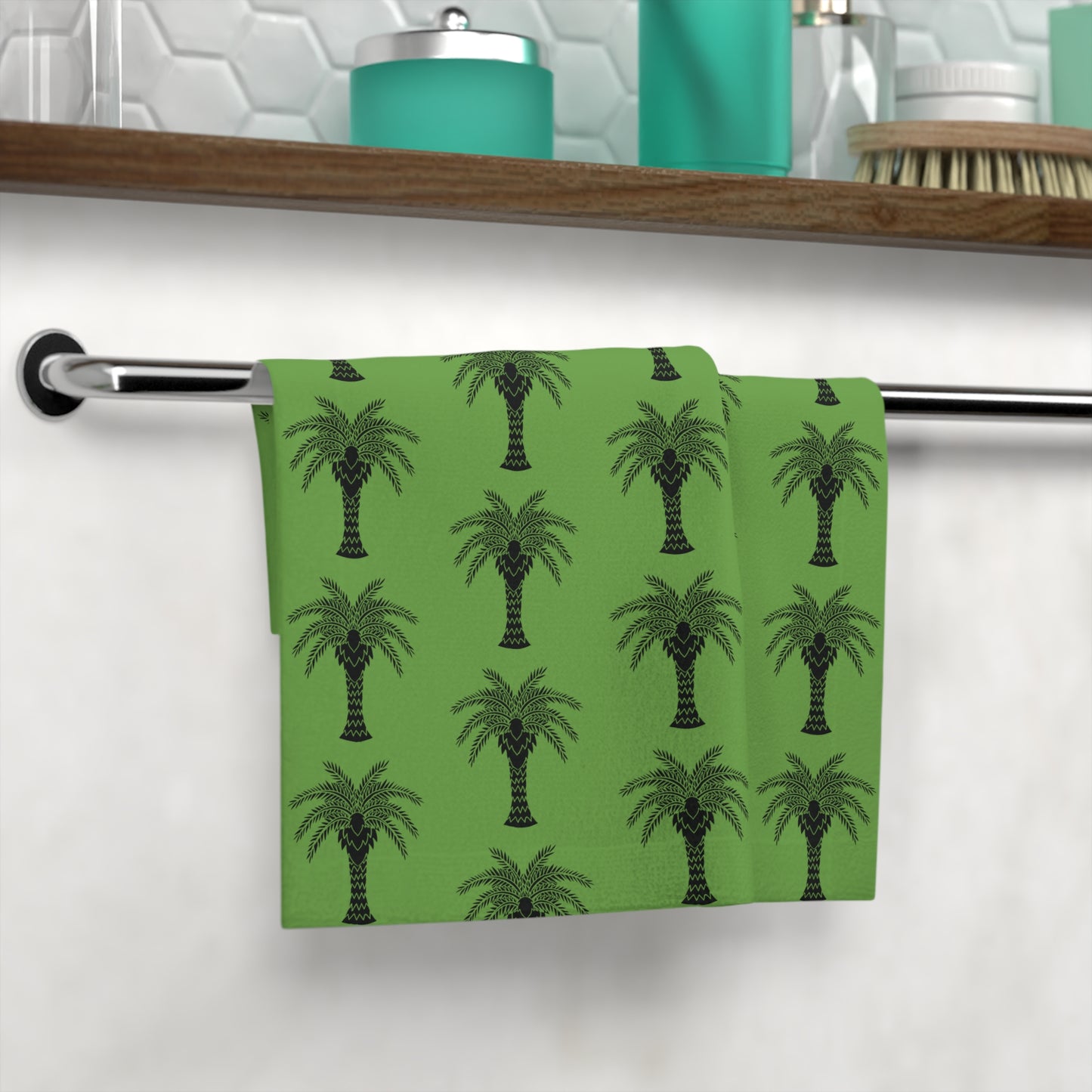 Face Towel - Stylized Palm green