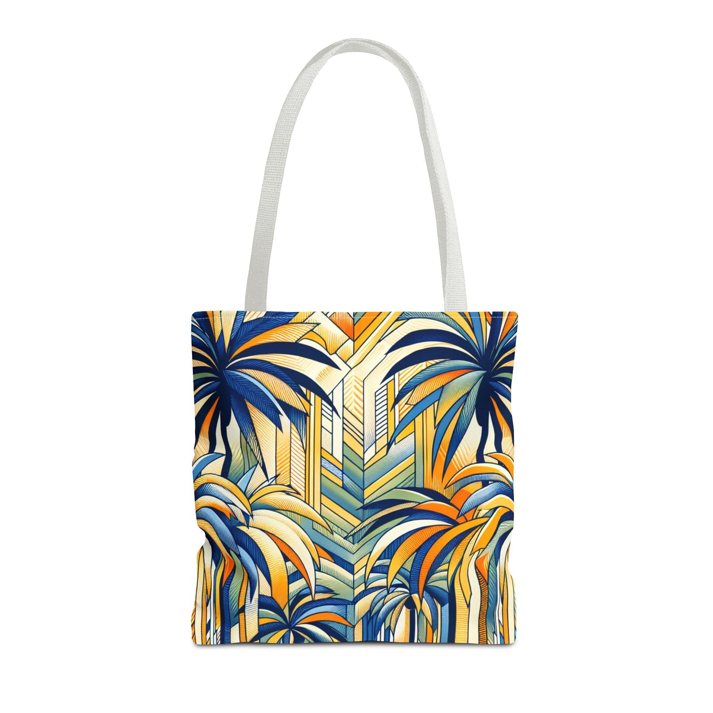 Stylized Palms Blue Tote Bag - 3 Sizes