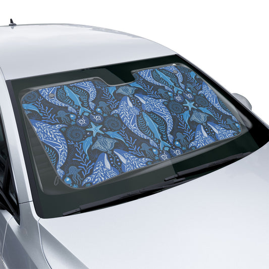 Tropical Car Sun Shades / Mystic Ocean, Blue