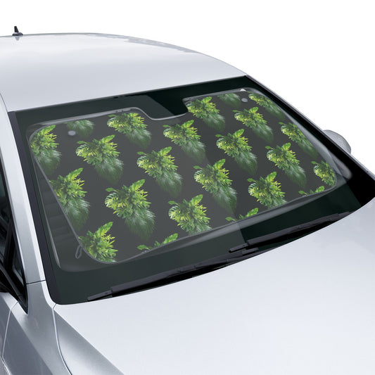 Tropical Car Sun Shades / Palm Fronds Cascade, black