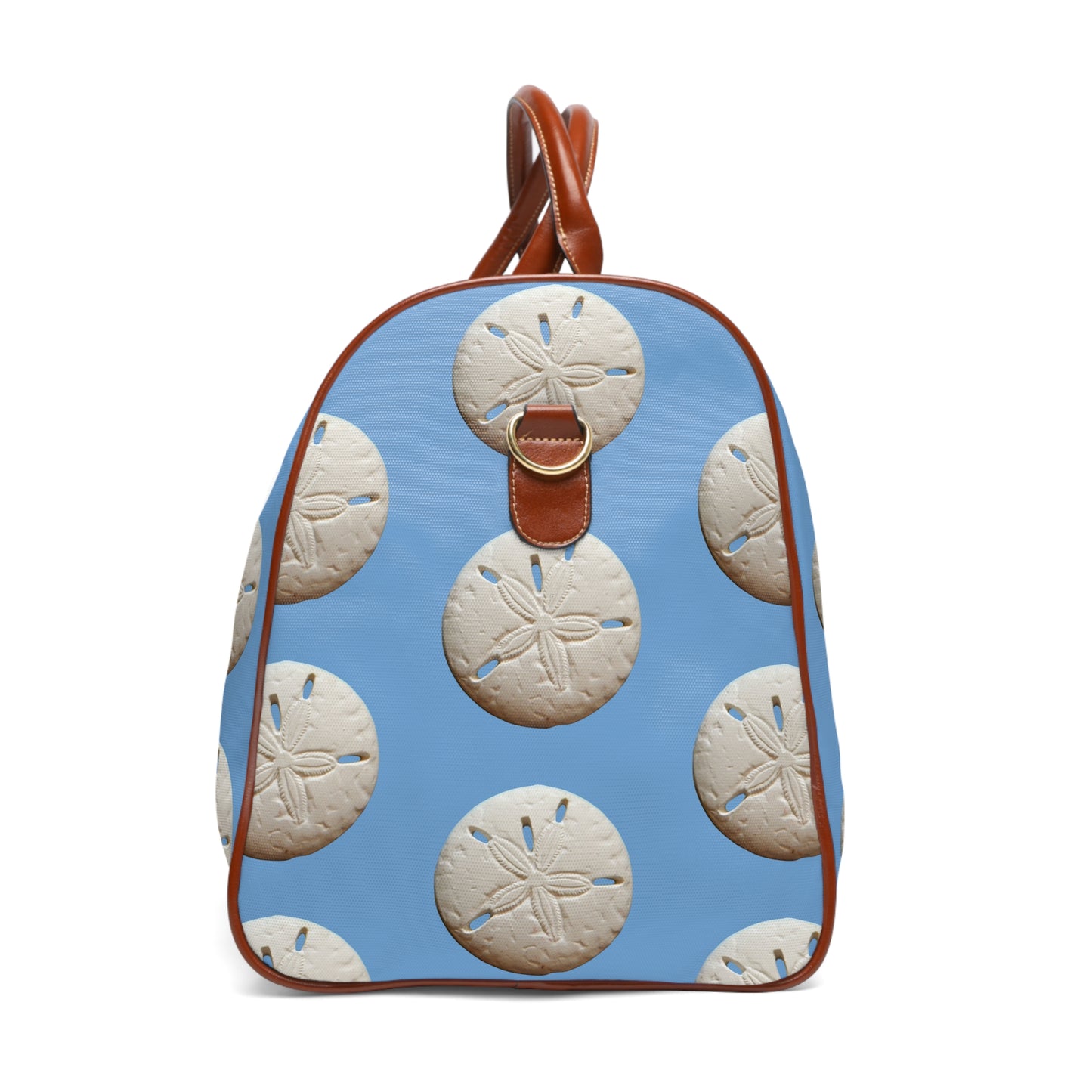Tropical Waterproof Travel Bag - Perfect for Beach Getaways / Real Sand Dollars, Lt. Blue