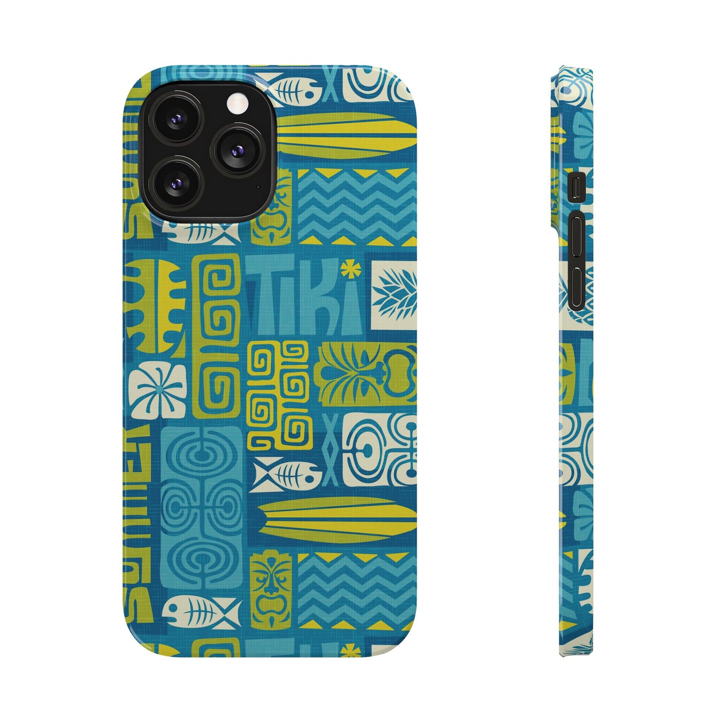 Slim Phone Cases - Tiki Poster Blue