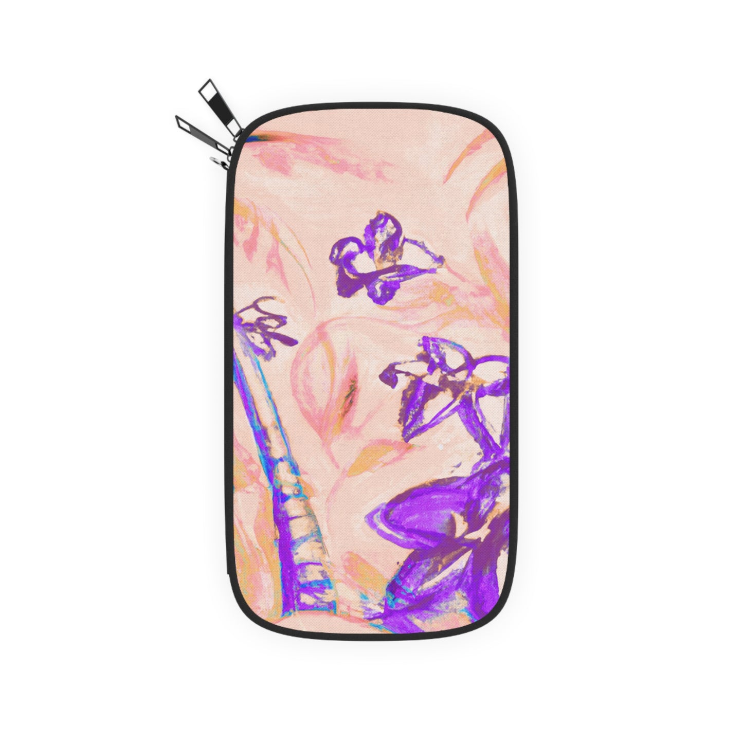 Vibrant Passport Wallet – Perfect for Travelers & Adventurers / Tropical Doodles, Peach