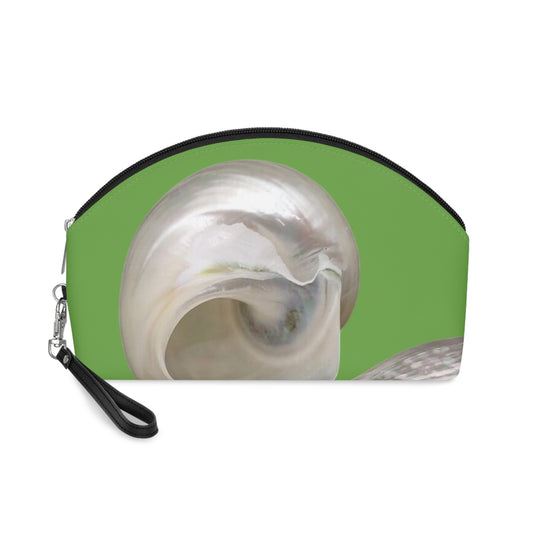 Makeup Bag - White Nautilus Trio, MACRO green