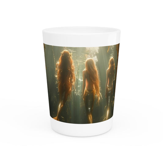 Ceramic Shot Glass - Three Mermaid Sisters