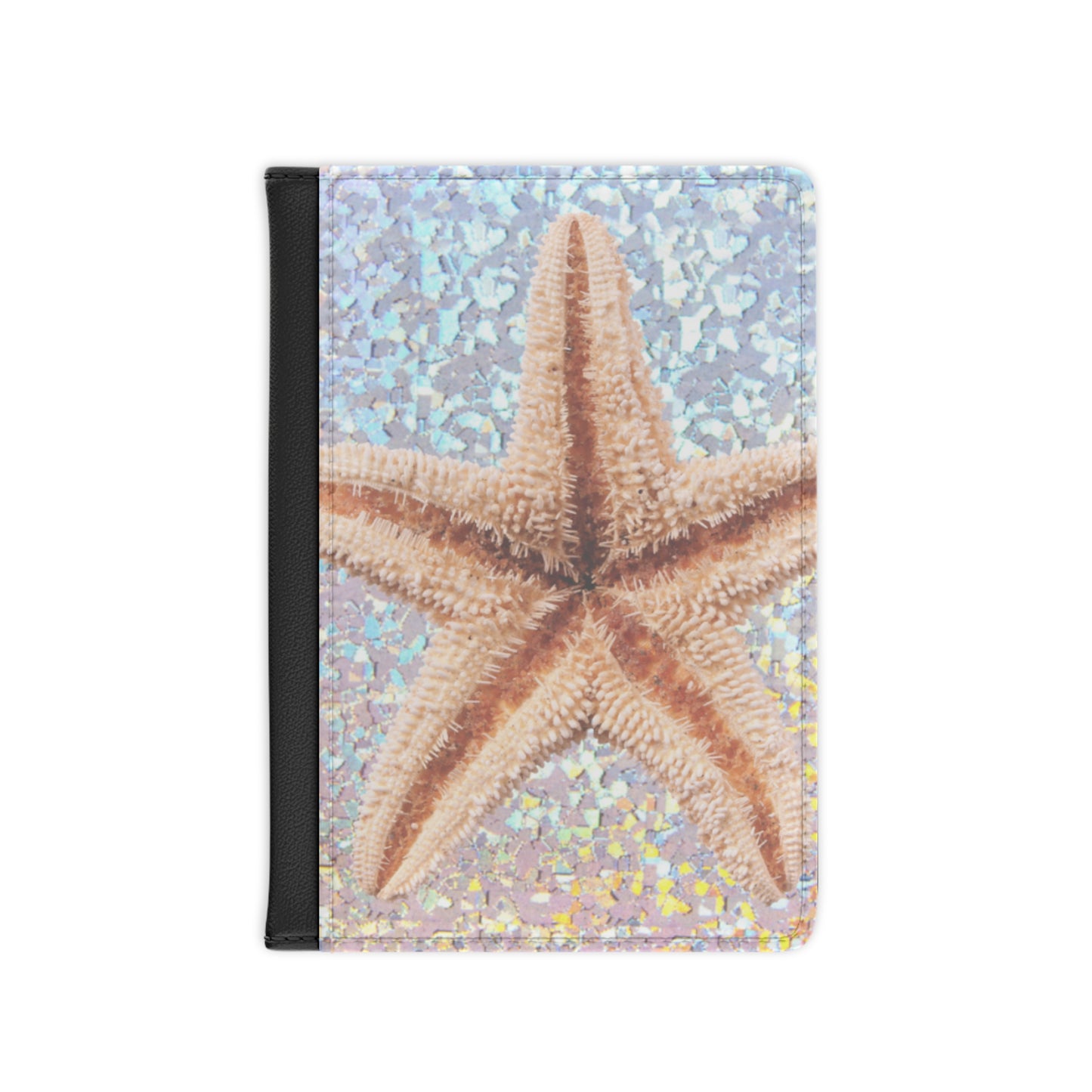 Tropical Passport Cover, Faux Leather - RFID blocking for travel security / Disco Starfish