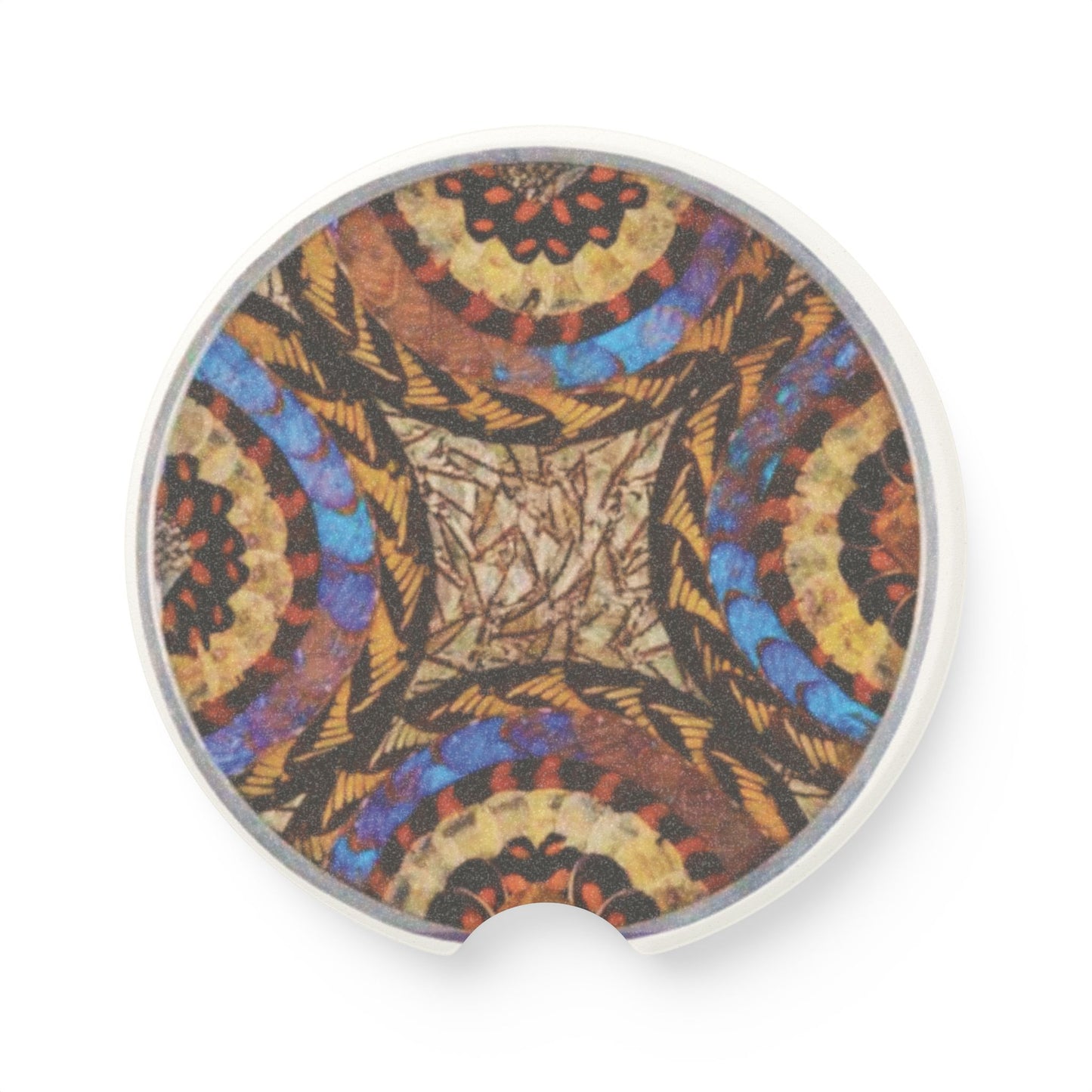 Soapstone Car Coaster - Real Butterfly Wing Plate #3